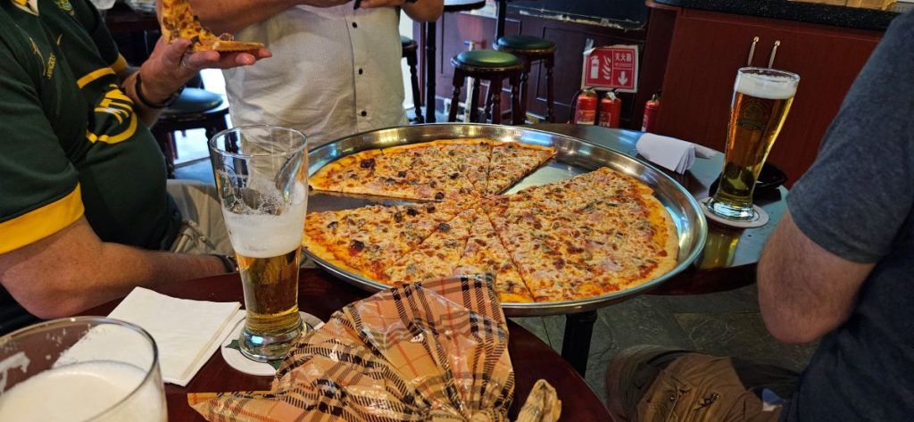 A large 50cm pizza at Paddy O'Shea Irish Pub in Beijing, China.